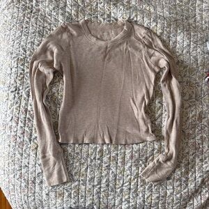 Aerie Light Beige Long Sleeve Tee